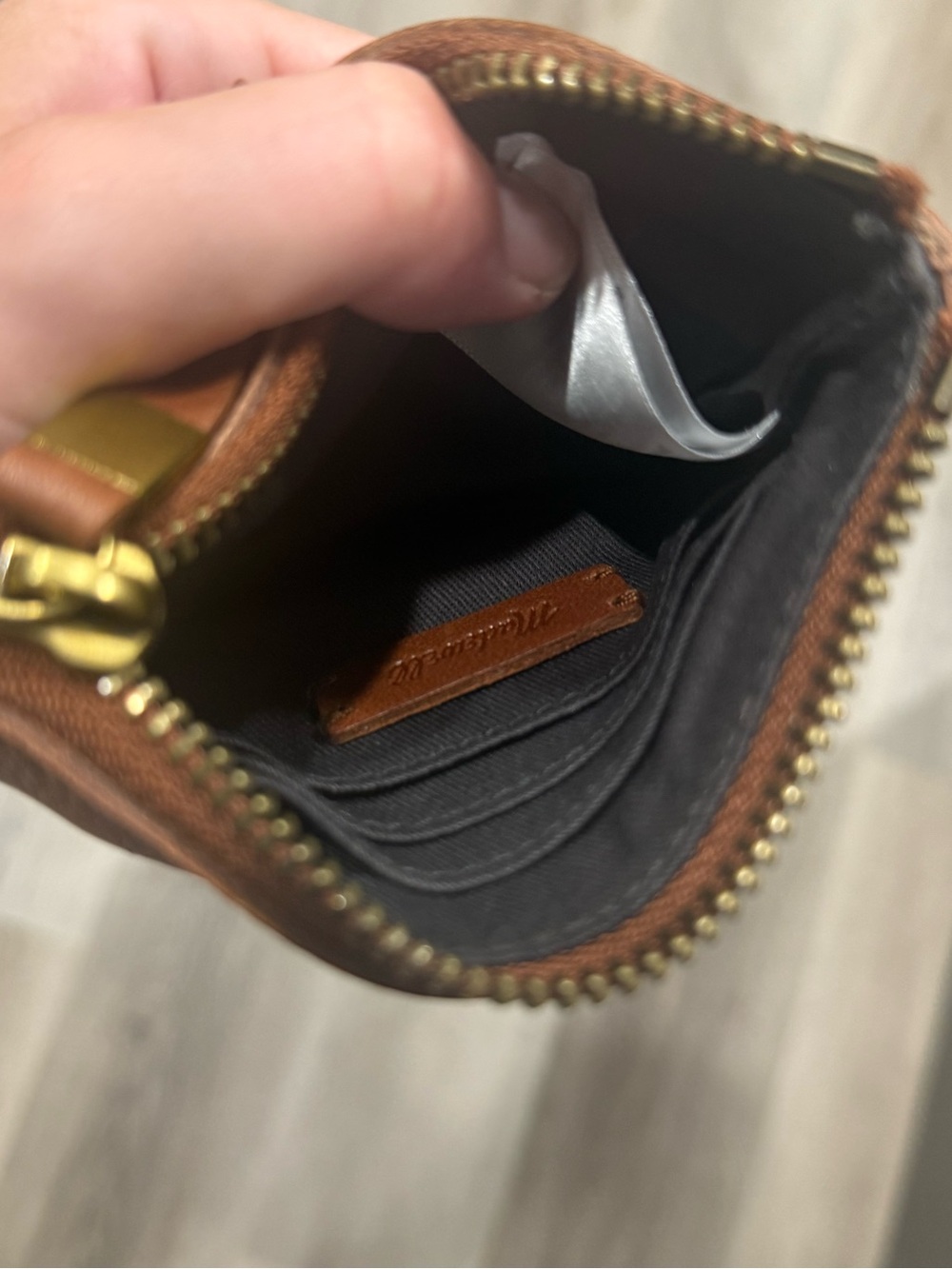 Madewell Brown Mini Zip Wallet - Picture 5 of 5